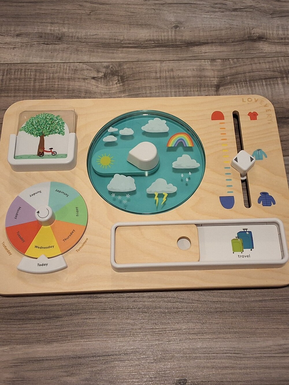 Lovevery Plan Ahead Weather Board from The Observer Play Kit Months 37, 38, 39